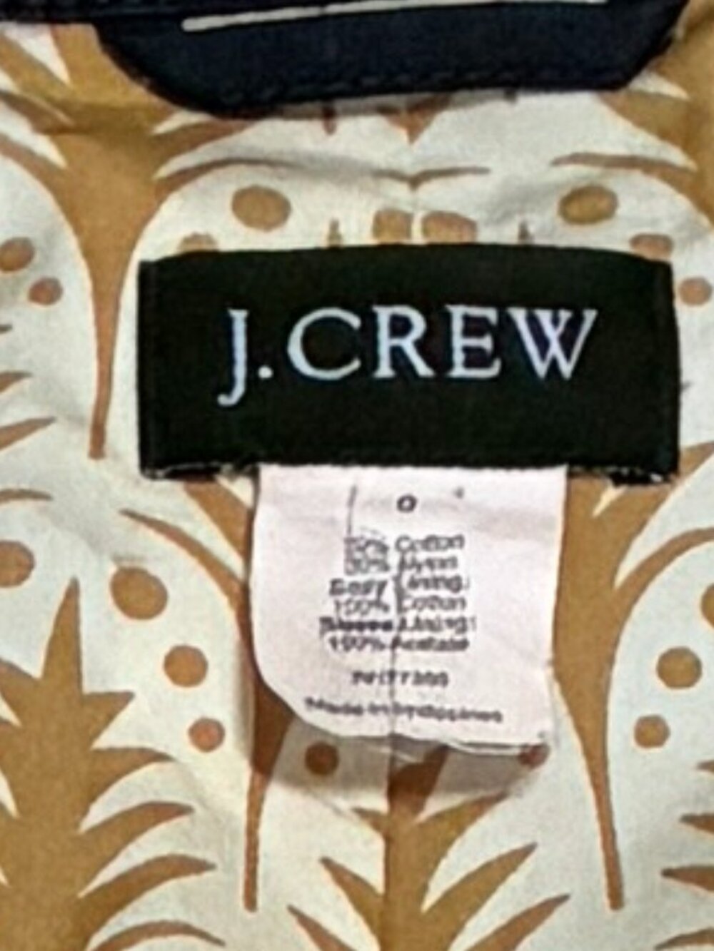 J Crew Women’s Short Belted Travel Trench Coat Navy Blue Patterned Lining Size 0 - Picture 4 of 7